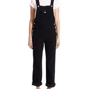 ALEXA CHUNG x AG Bunny Corduroy Overalls 27 Black Straight Leg